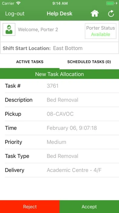 Ảnh chụp màn hình của HelpDesk - Porter Tracking