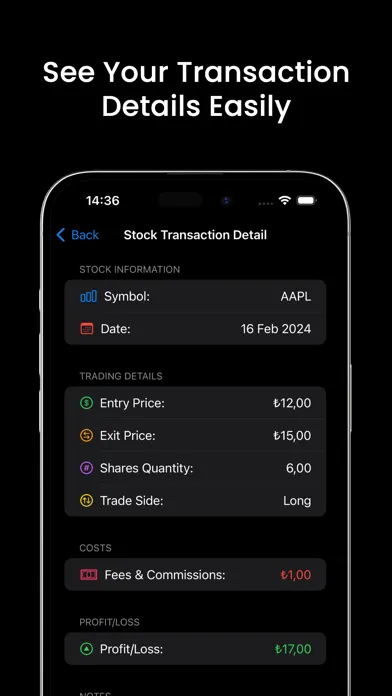 Captures d'écran de Stock Trading Tracker Journal