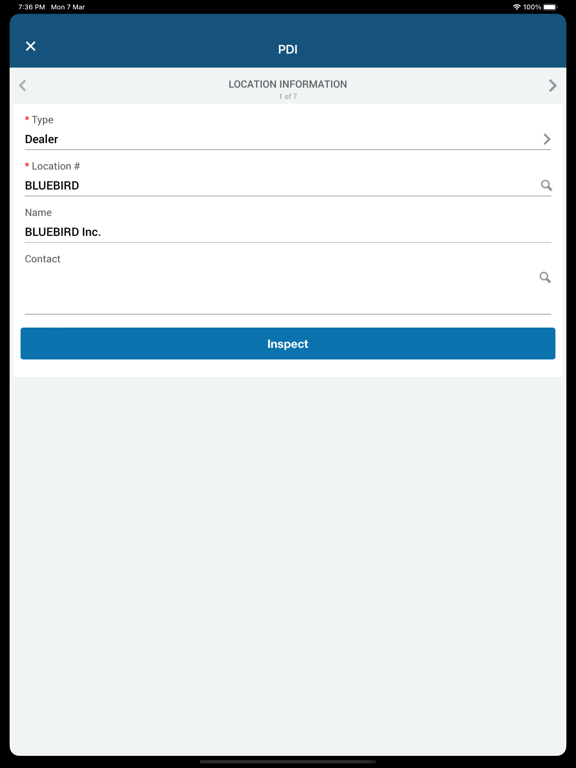 Zrzuty ekranu Blue Bird Bus Inspections iPad 