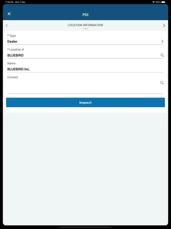 Zrzuty ekranu Blue Bird Bus Inspections iPad 