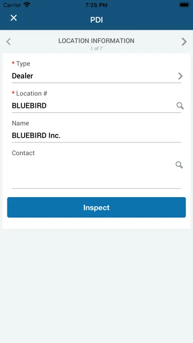 Zrzuty ekranu Blue Bird Bus Inspections