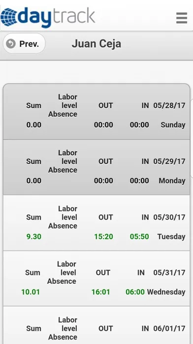 Synel DayTrack Screenshots