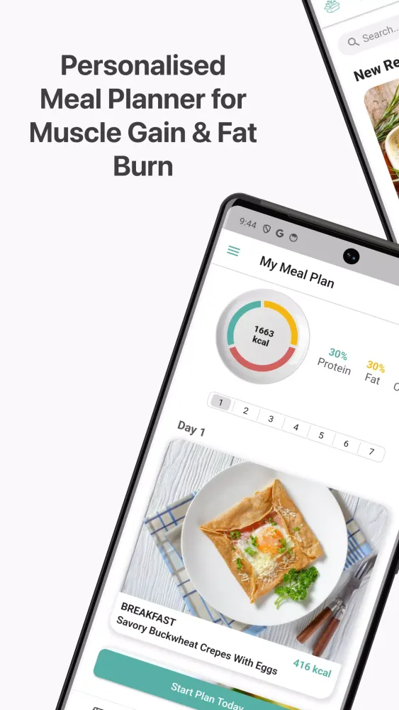 Calorie Carb & Protein Tracker Screenshots