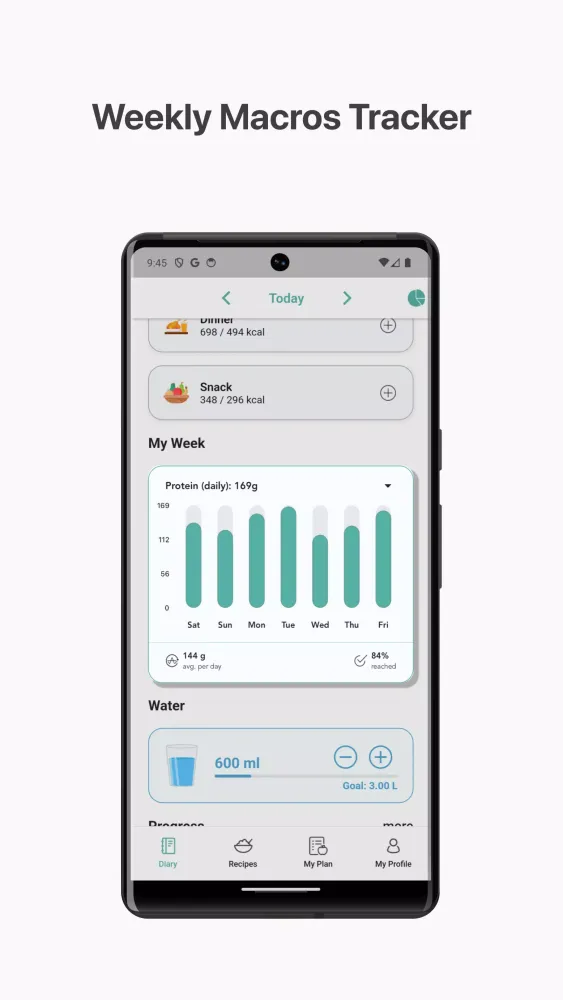 Calorie Carb & Protein Tracker Screenshots