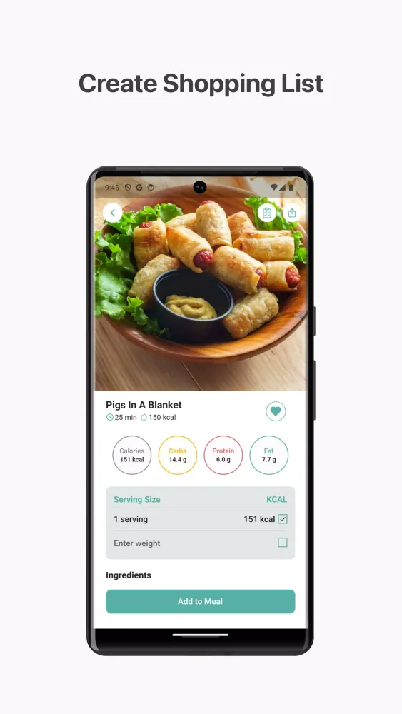 Calorie Carb & Protein Tracker Screenshots