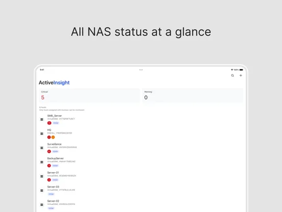Synology Active Insight iPad スクリーンショット