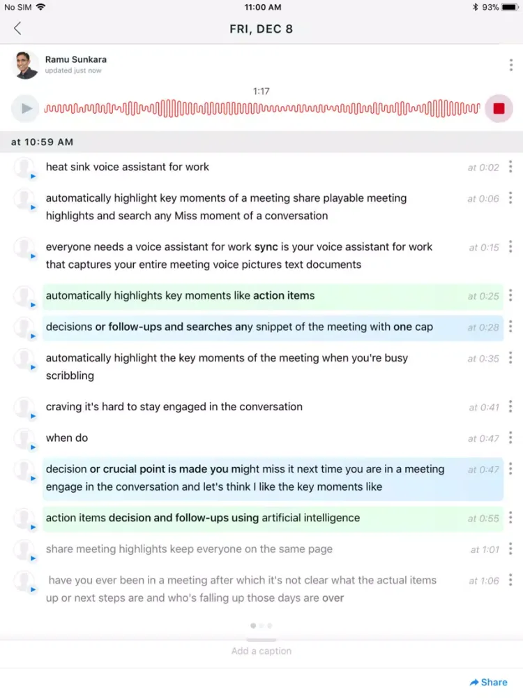 Capturas de tela do Synqq iPad