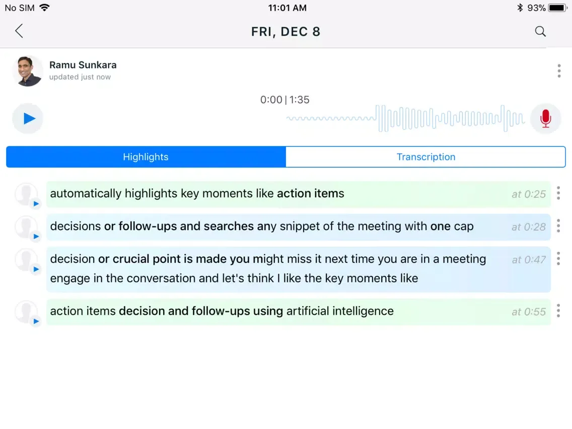 Capturas de tela do Synqq iPad