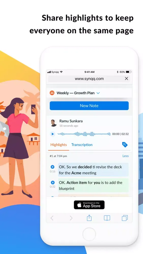 Capturas de tela do Synqq