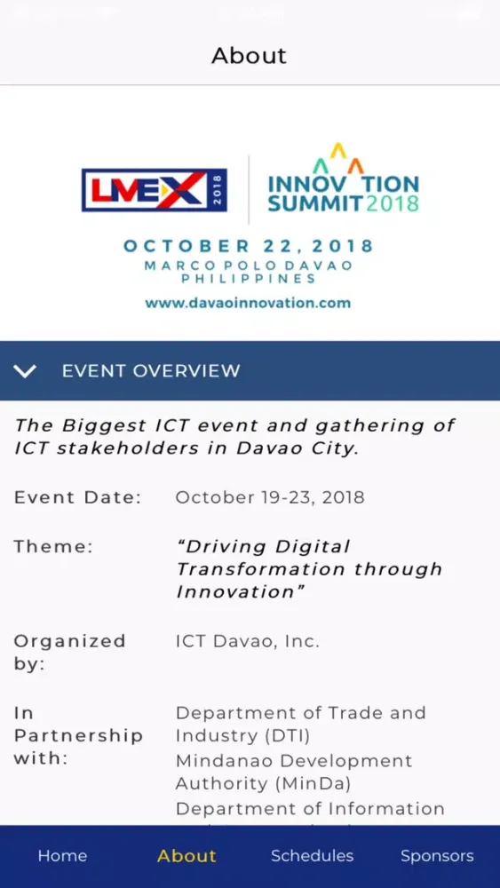 Screenshot di LIVEX 2018