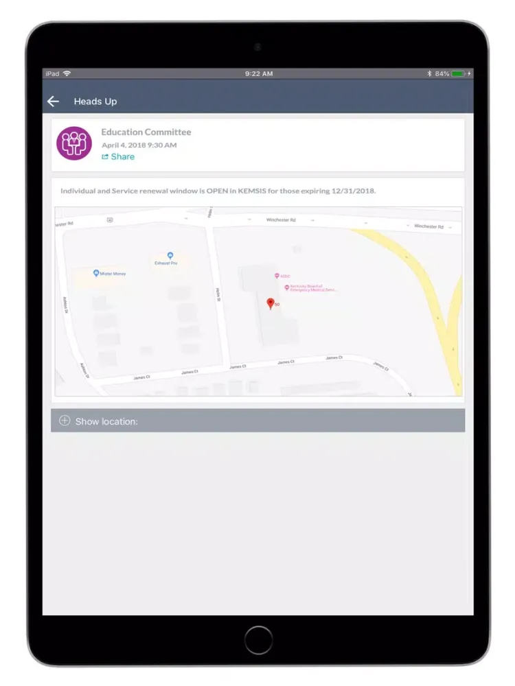 Heads Up KY EMS iPad  سکرین شاٹس