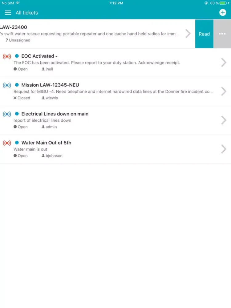 Mobile Dispatch ACS iPad  Screenshots