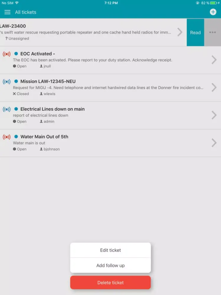 Mobile Dispatch ACS iPad  Screenshots