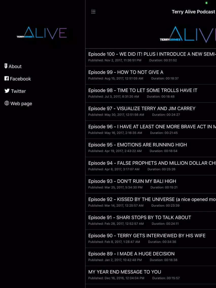 Terry Jaymes Alive iPad  Screenshots