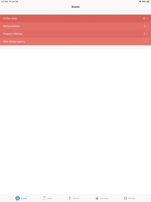 Capturas de tela do Business Ideas iPad 
