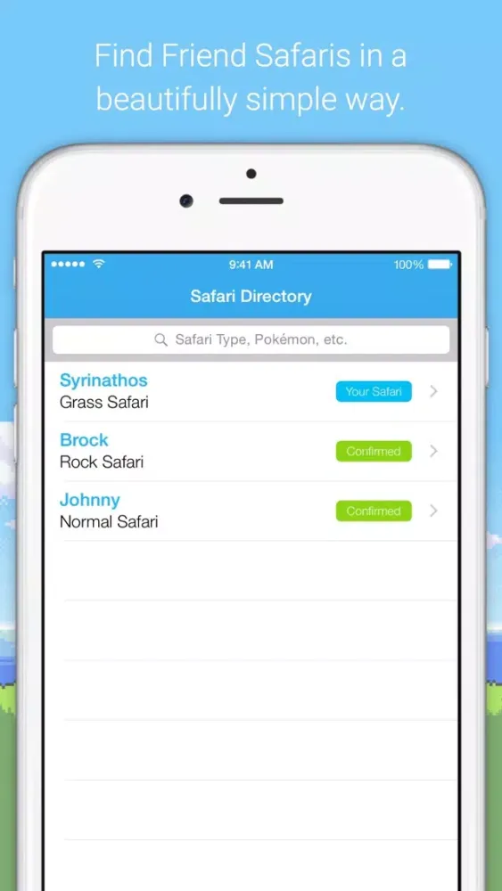 Capturas de pantalla de SafariFinder - Find Friend Safaris "for Pokémon X and Pokémon Y editions"
