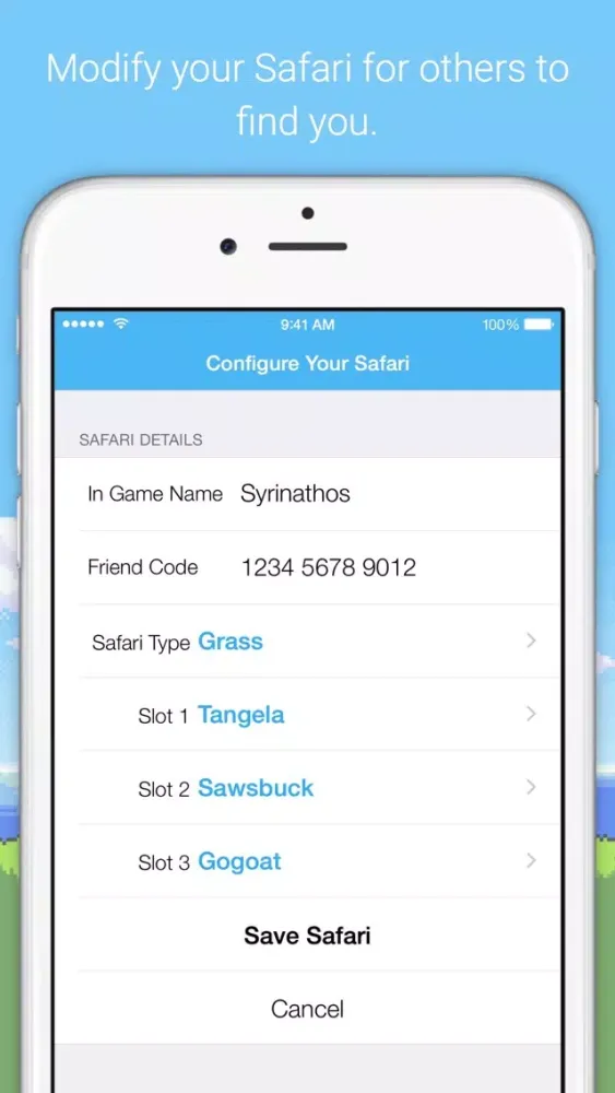 Capturas de pantalla de SafariFinder - Find Friend Safaris "for Pokémon X and Pokémon Y editions"