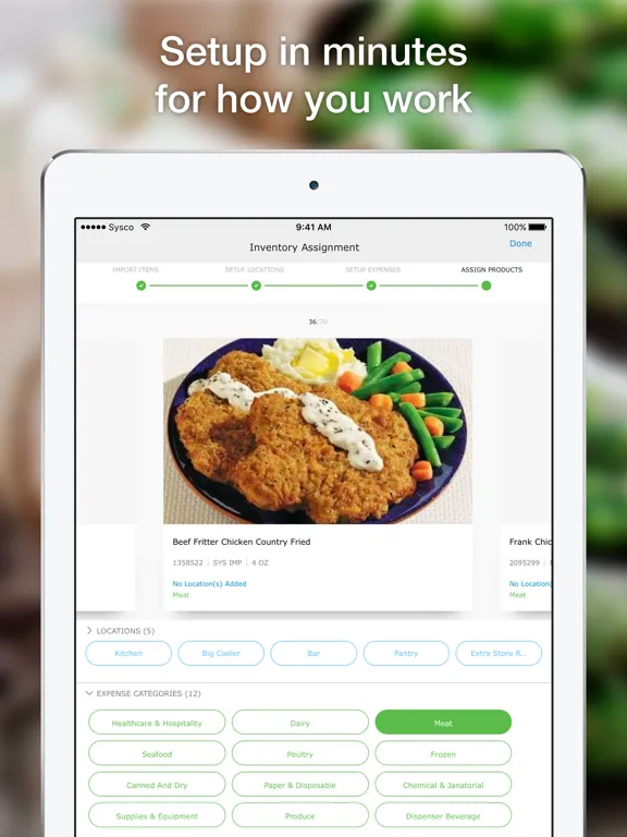 ภาพหน้าจอของ Sysco Mobile Inventory iPad 