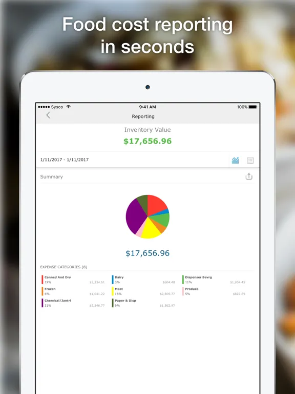 ภาพหน้าจอของ Sysco Mobile Inventory iPad 