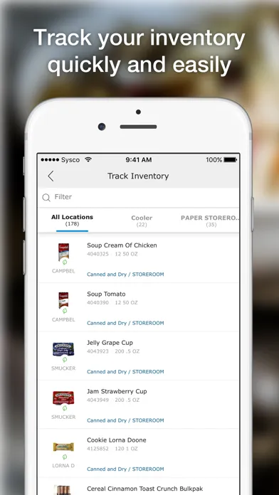 ภาพหน้าจอของ Sysco Mobile Inventory
