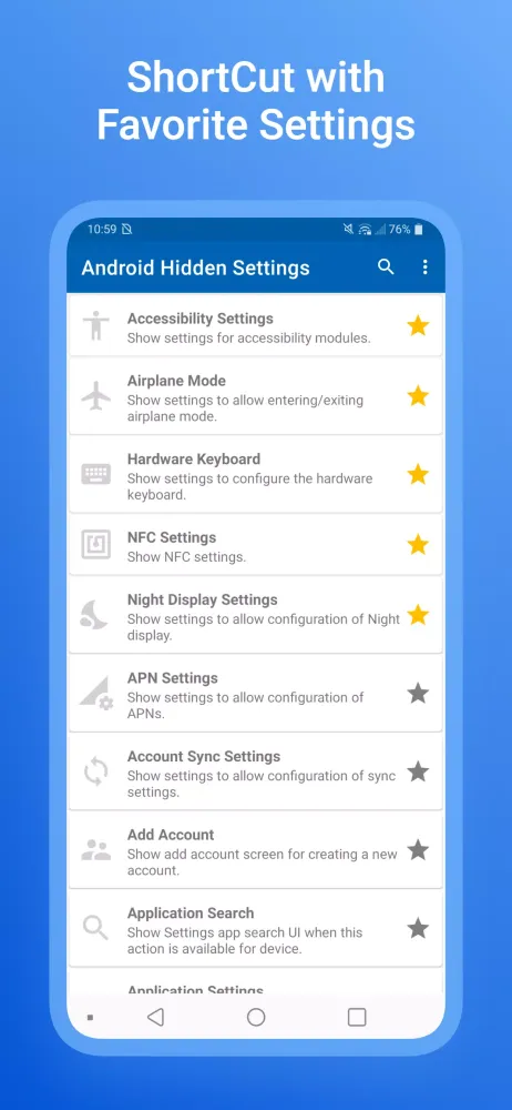 Android All Settings Screenshots