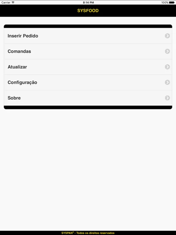 Скриншоты SysGarçom iPad 