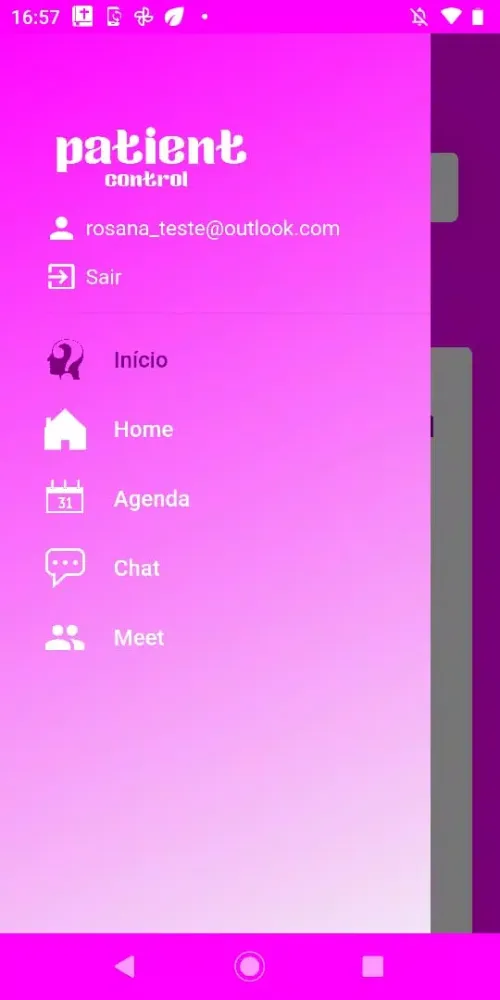 Tangkapan layar Patient Control App