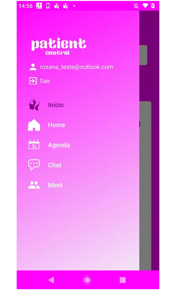 Tangkapan layar Patient Control App