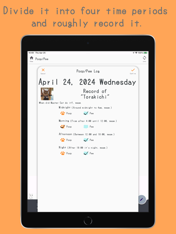 Tangkapan layar OgenkoCat - Poop Calendar iPad 