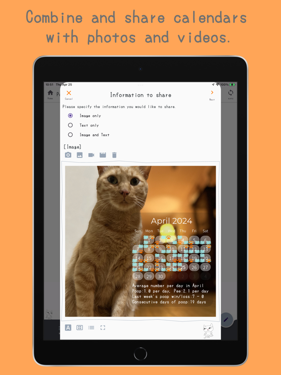 Tangkapan layar OgenkoCat - Poop Calendar iPad 