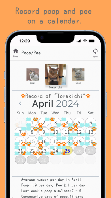 Tangkapan layar OgenkoCat - Poop Calendar