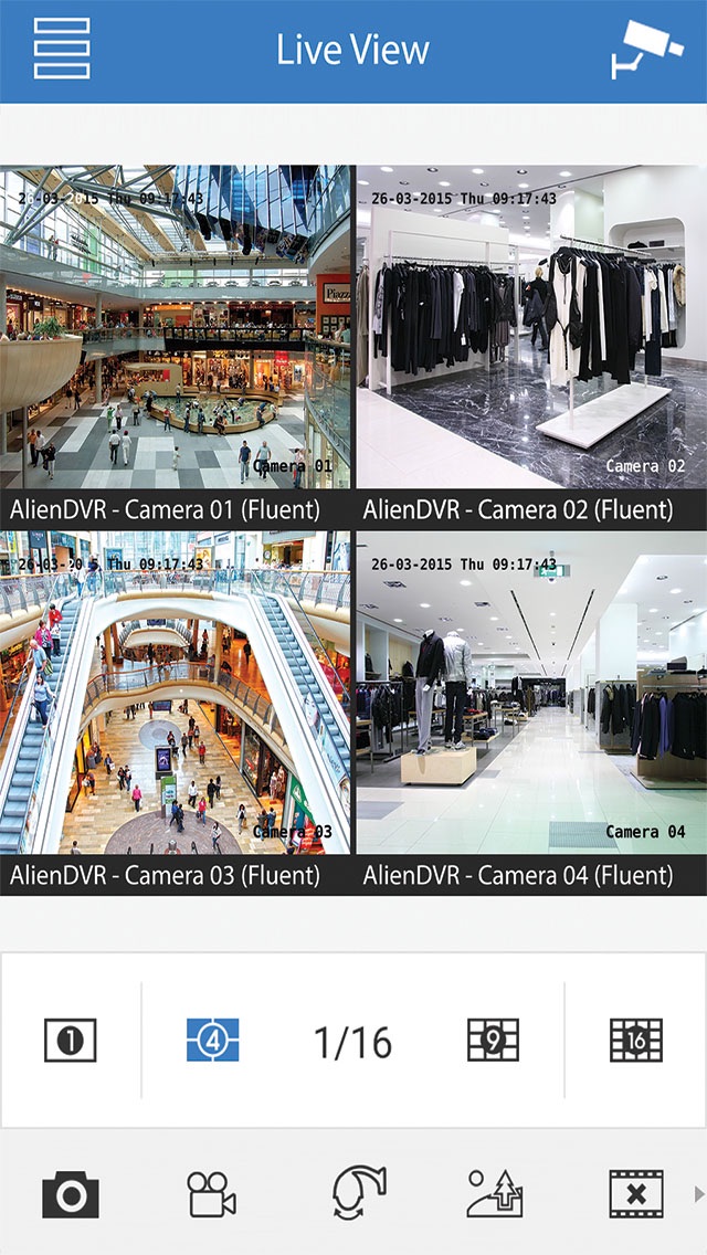 Tangkapan skrin Alien DVR Client