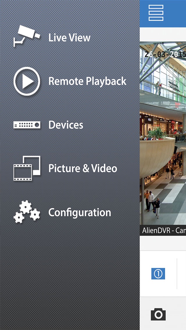 Tangkapan skrin Alien DVR Client