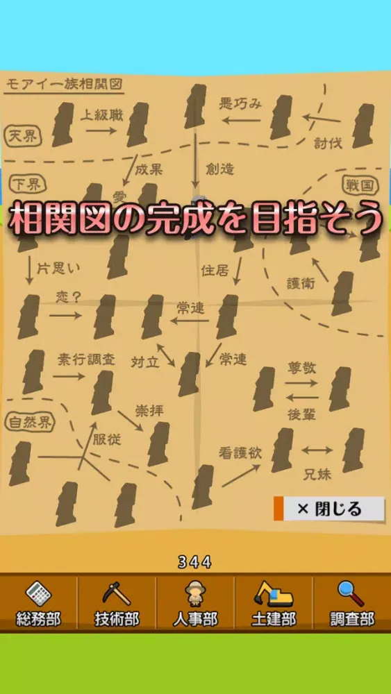 Captures d'écran de モアイ発掘記 - 幻のモアイ一族相関図
