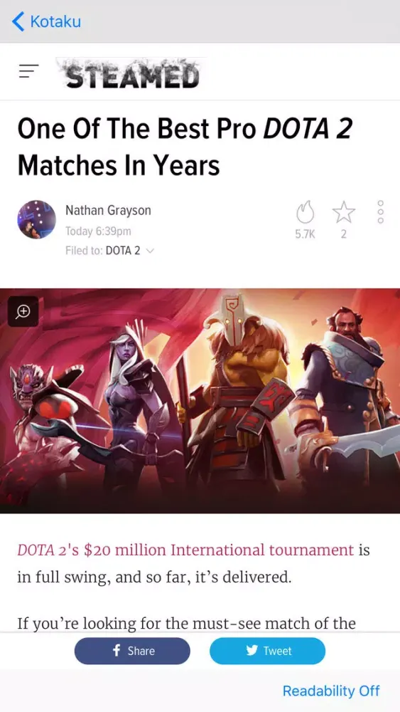 Capturas de tela do Esports News
