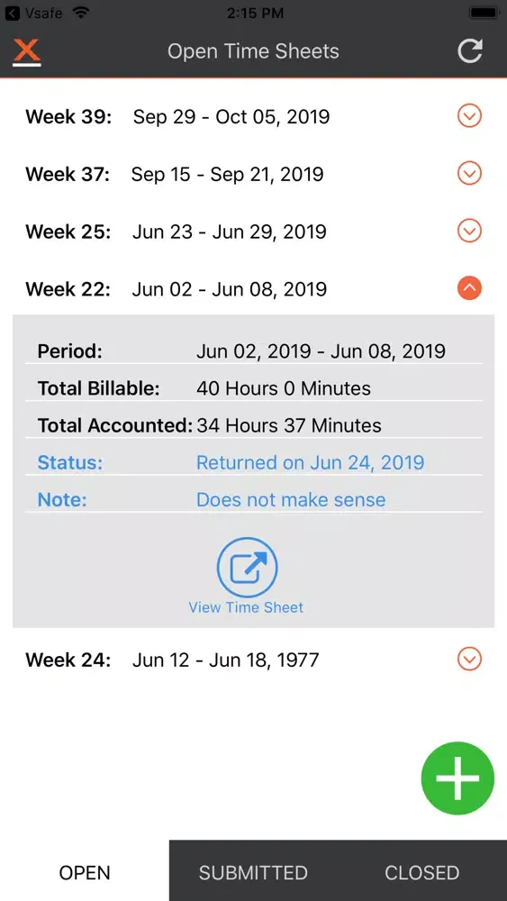 Скриншоты SystemX TimeSheets