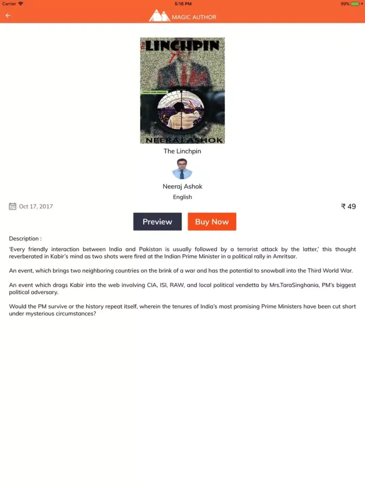 Tangkapan layar Magic Author iPad 