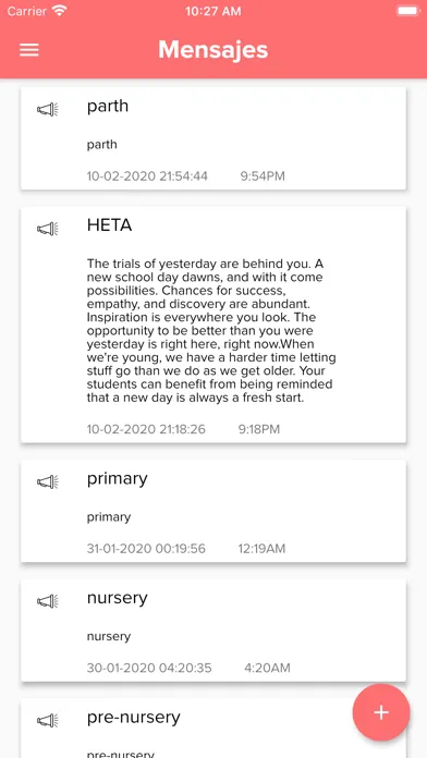 Captures d'écran de e-SchoolApp