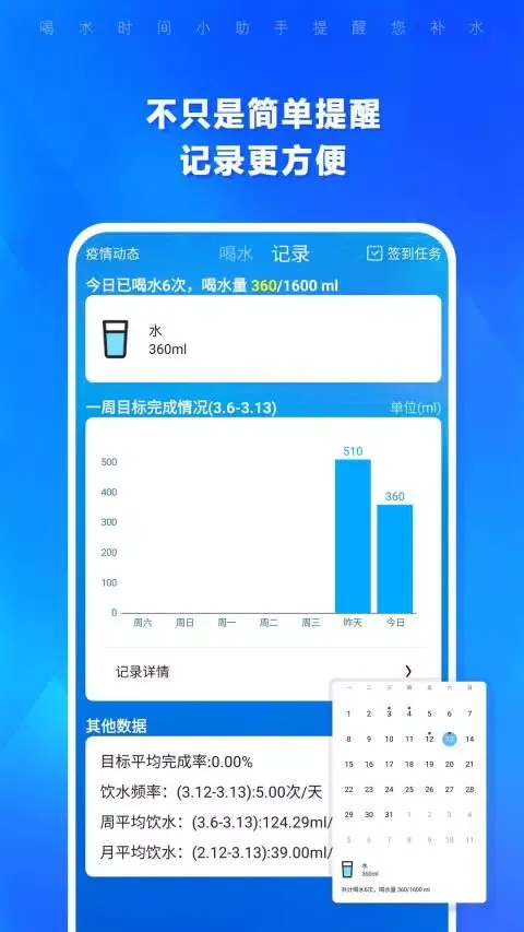 Capturas de tela do 喝水时间