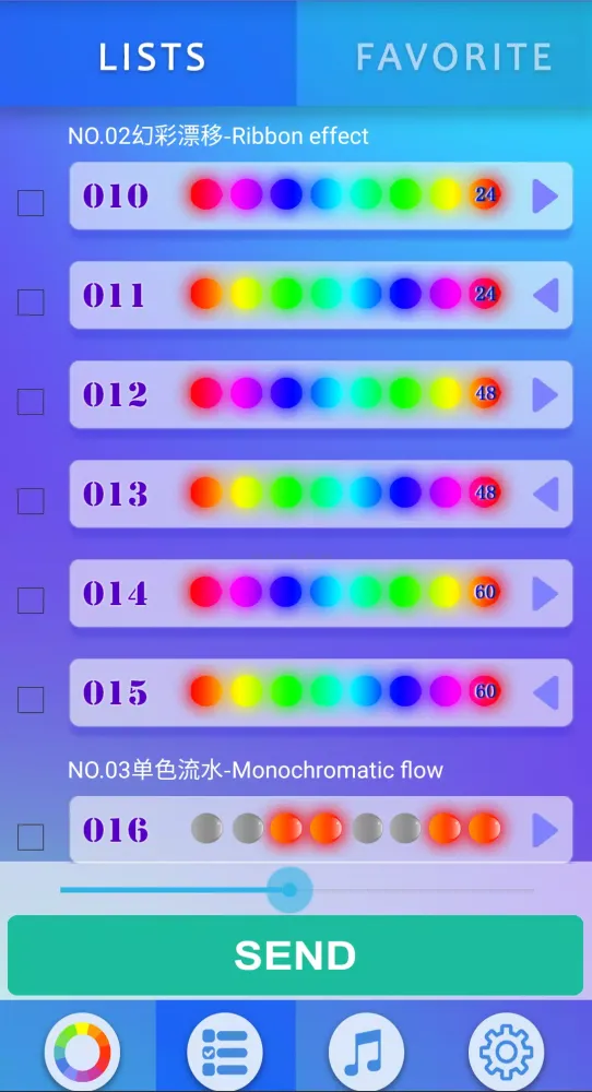 Captures d'écran de LED Colorful