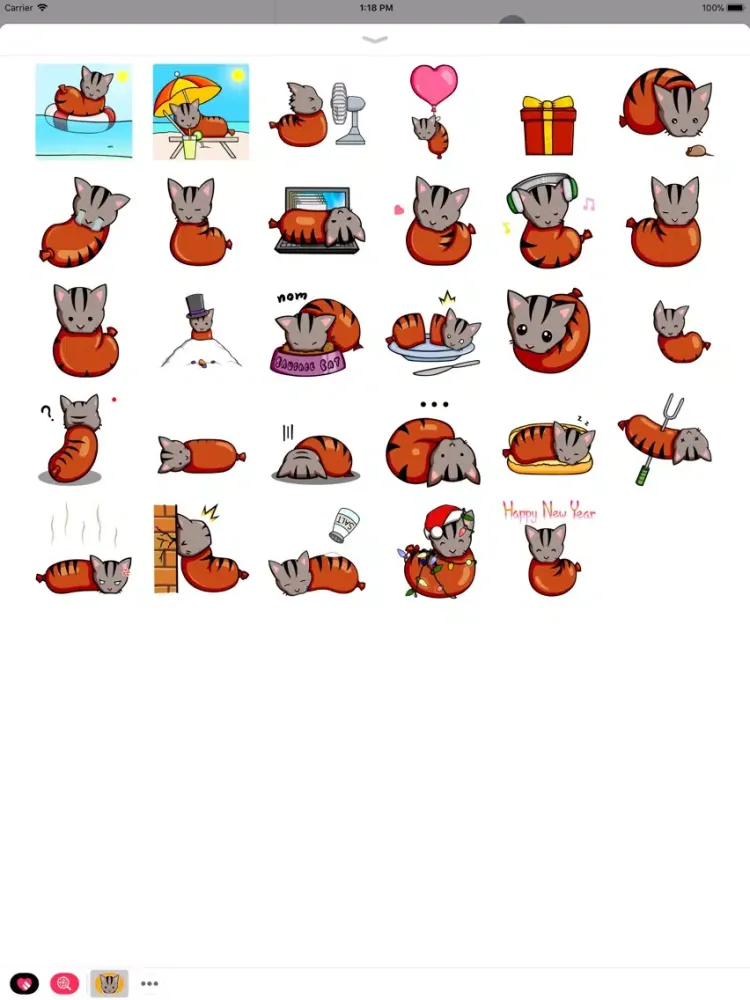 Tangkapan layar Sausage Cat Animated Stickers iPad 