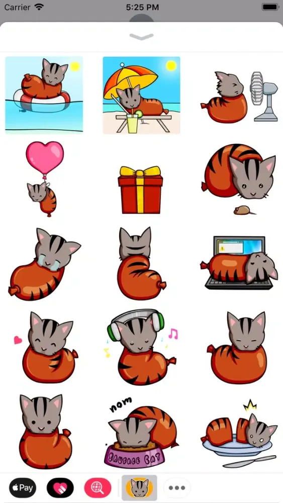 Tangkapan layar Sausage Cat Animated Stickers