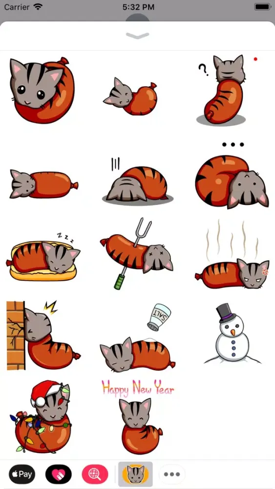 Tangkapan layar Sausage Cat Animated Stickers