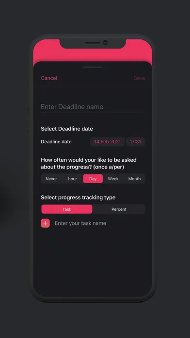 Tangkapan skrin Miset: Deadline & task manager