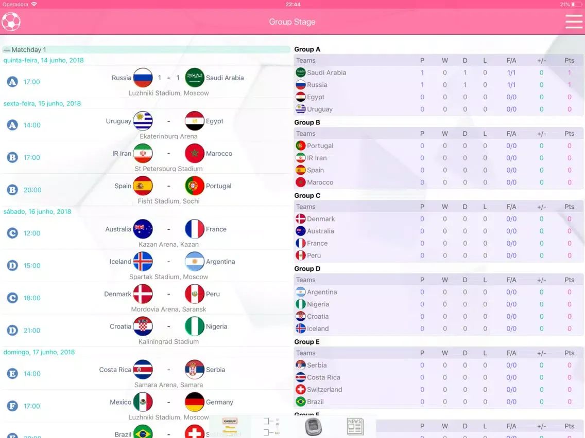 Football Cup 2018 FANS iPad  Ekran Görüntüleri