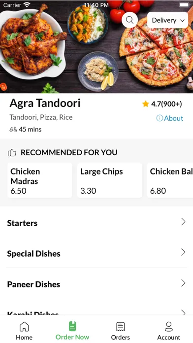 Capturas de tela do Agra Tandoori