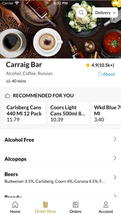 Tangkapan skrin Carraig Bar.