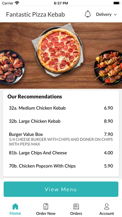 Tangkapan skrin Fantastic Pizza Kebab