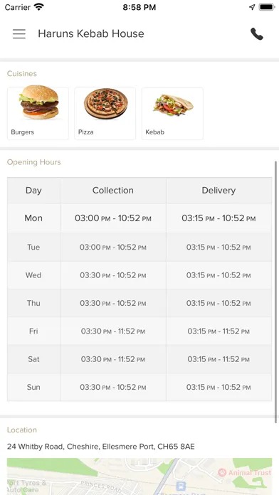 Tangkapan skrin Haruns Kebab House