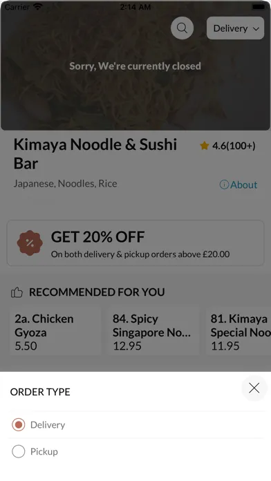 Zrzuty ekranu Kimaya Noodle & Sushi Bar